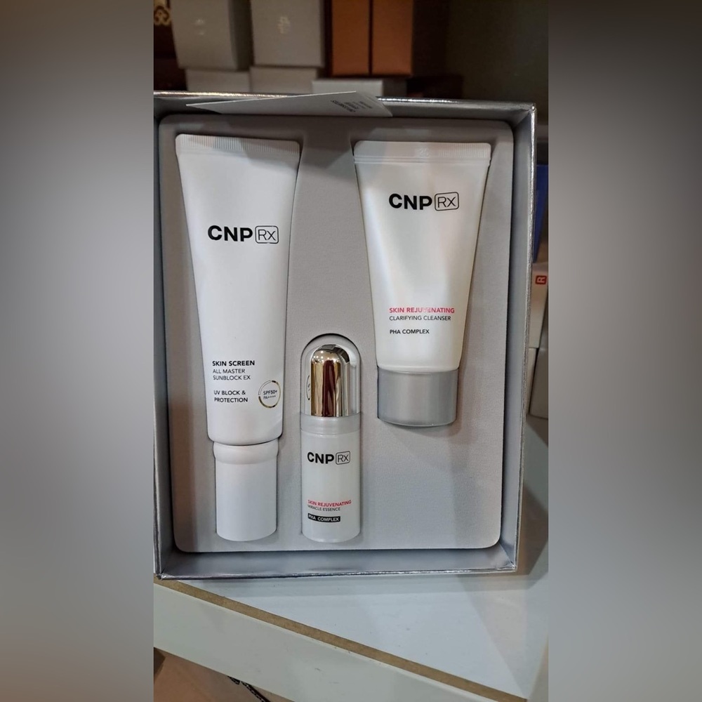 CNP RX Skin Screen All Master Sunblock Ex Special Set Essence Cleanser